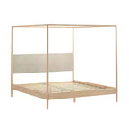 Harbor King Himmelbett mit gepolstertem Kopfteil, Blonde/Swiss Coffee (MD2411-01)