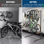 Freistehendes 5-Fahrrad-Lagerregal mit 300 lbs Schwerlastkapazität, robuster Organizer für sicheren und stabilen Fahrradhalt für Vorgärten, Hinterhöfe