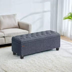 Storage Ottoman Bench, Storage Bench, Fabric Entryway Bedroom Bench, Loads 330 lb for Bedroom Living Room