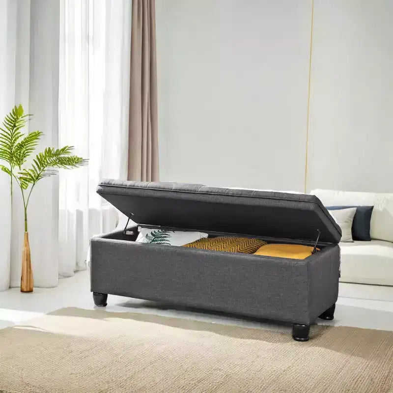 Sitzbank mit Stauraum, Aufbewahrungsbank, Stoffbank für Schlafzimmer und Flur, Belastbar bis 150 kg für Schlafzimmer und Wohnzimmer