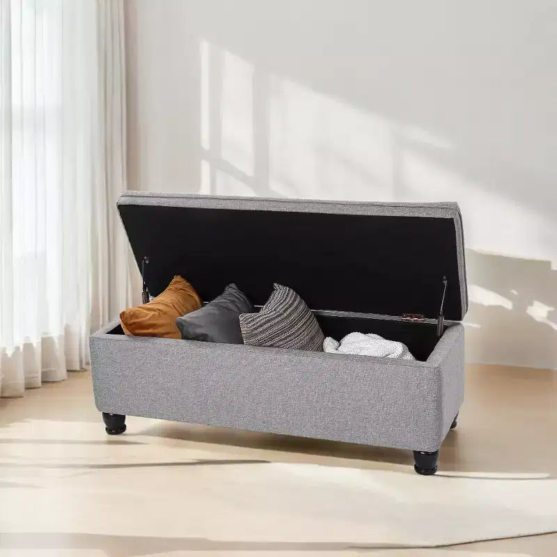 Sitzbank mit Stauraum, Aufbewahrungsbank, Stoffbank für Schlafzimmer und Flur, Belastbar bis 150 kg für Schlafzimmer und Wohnzimmer
