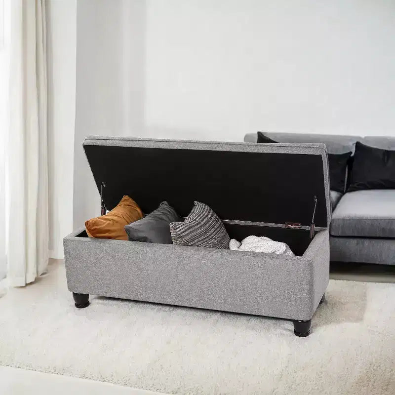 Sitzbank mit Stauraum, Aufbewahrungsbank, Stoffbank für Schlafzimmer und Flur, Belastbar bis 150 kg für Schlafzimmer und Wohnzimmer
