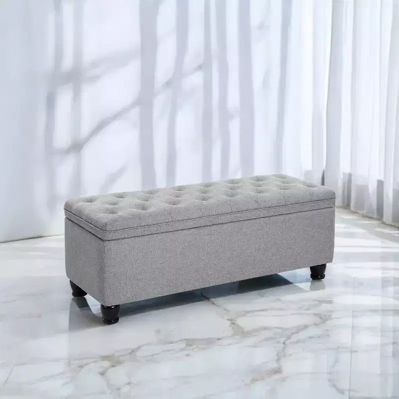 Sitzbank mit Stauraum, Aufbewahrungsbank, Stoffbank für Schlafzimmer und Flur, Belastbar bis 150 kg für Schlafzimmer und Wohnzimmer