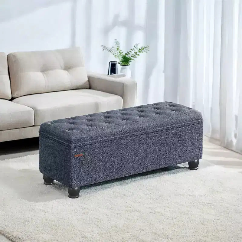 Sitzbank mit Stauraum, Aufbewahrungsbank, Stoffbank für Schlafzimmer und Flur, Belastbar bis 150 kg für Schlafzimmer und Wohnzimmer