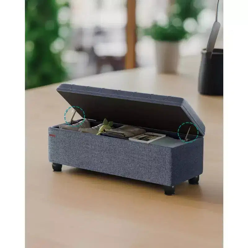 Sitzbank mit Stauraum, Aufbewahrungsbank, Stoffbank für Schlafzimmer und Flur, Belastbar bis 150 kg für Schlafzimmer und Wohnzimmer