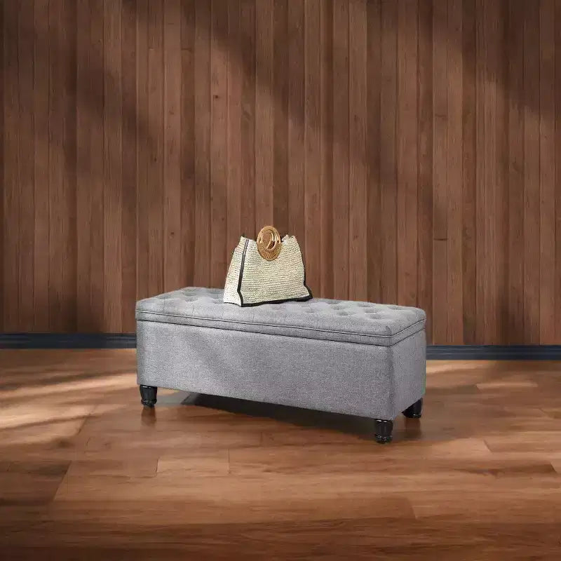 Sitzbank mit Stauraum, Aufbewahrungsbank, Stoffbank für Schlafzimmer und Flur, Belastbar bis 150 kg für Schlafzimmer und Wohnzimmer