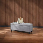 Sitzbank mit Stauraum, Aufbewahrungsbank, Stoffbank für Schlafzimmer und Flur, Belastbar bis 150 kg für Schlafzimmer und Wohnzimmer