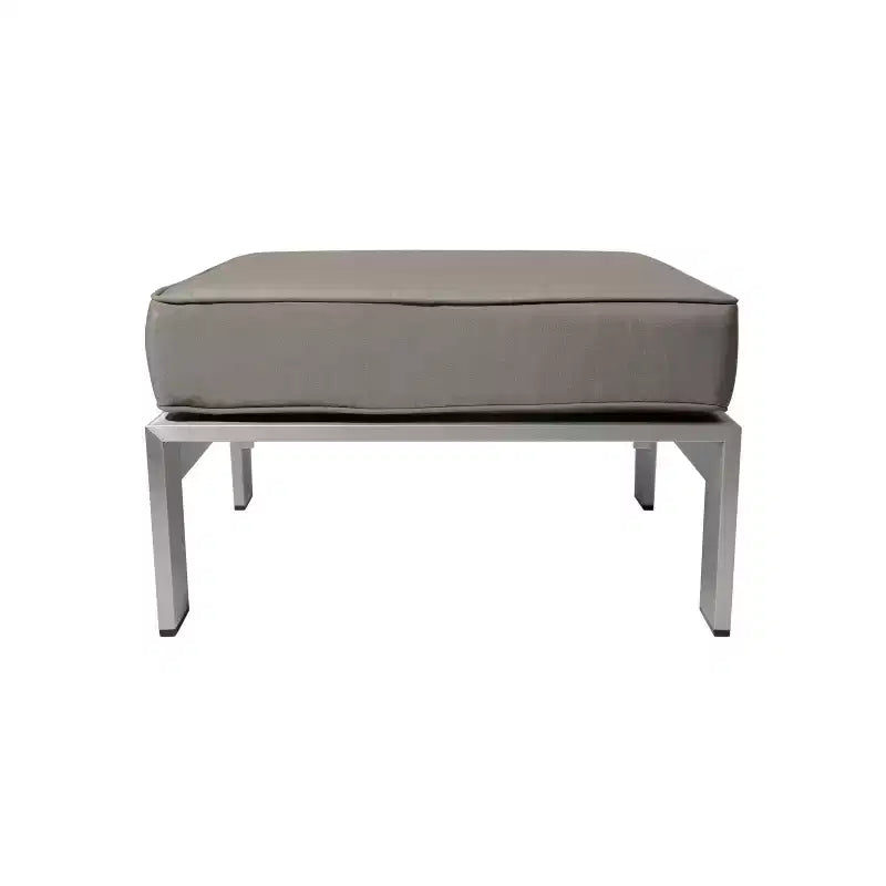 Christopher Knight Home Cape Coral Outdoor 4-teiliges Aluminium-Sessel- und Ottomane-Set mit Kissen, Khaki/Silber