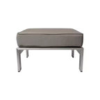 Christopher Knight Home Cape Coral Outdoor 4-teiliges Aluminium-Sessel- und Ottomane-Set mit Kissen, Khaki/Silber