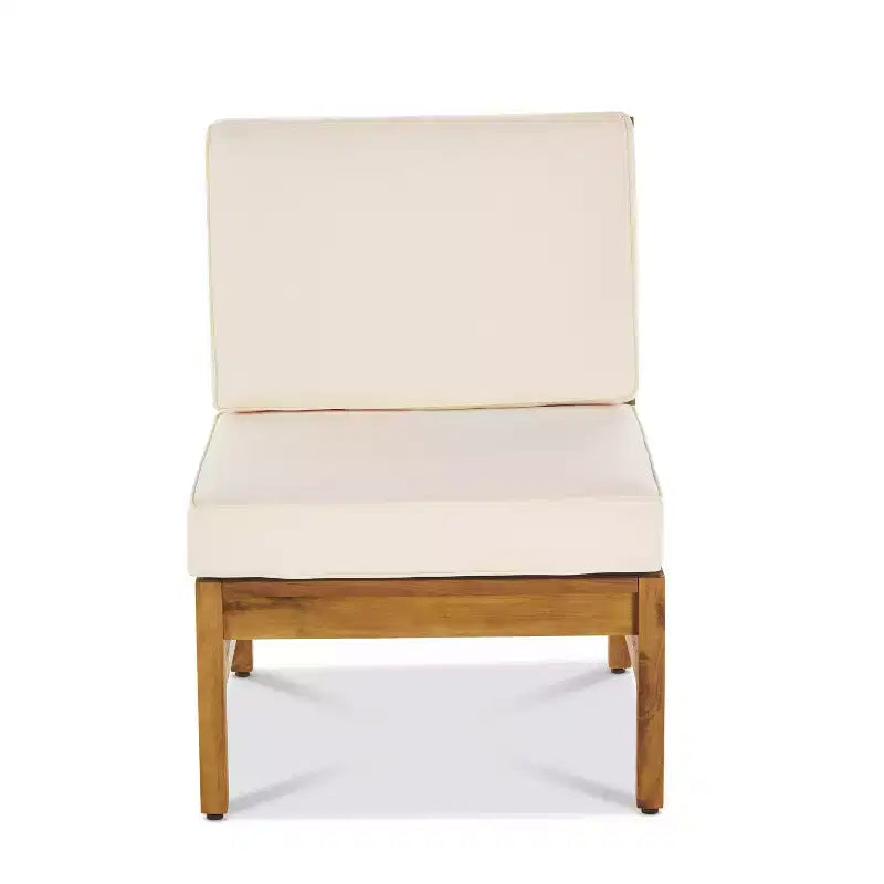 Christopher Knight Home Perla Outdoor Sektional-Sofa-Set aus Akazienholz für 5 Personen mit wasserabweisenden Kissen