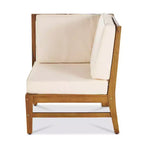 Christopher Knight Home Perla Outdoor Sektional-Sofa-Set aus Akazienholz für 5 Personen mit wasserabweisenden Kissen