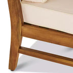 Christopher Knight Home Perla Outdoor Sektional-Sofa-Set aus Akazienholz für 5 Personen mit wasserabweisenden Kissen
