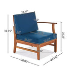 Christopher Knight Home Perla Outdoor Sektional-Sofa-Set aus Akazienholz für 5 Personen mit wasserabweisenden Kissen