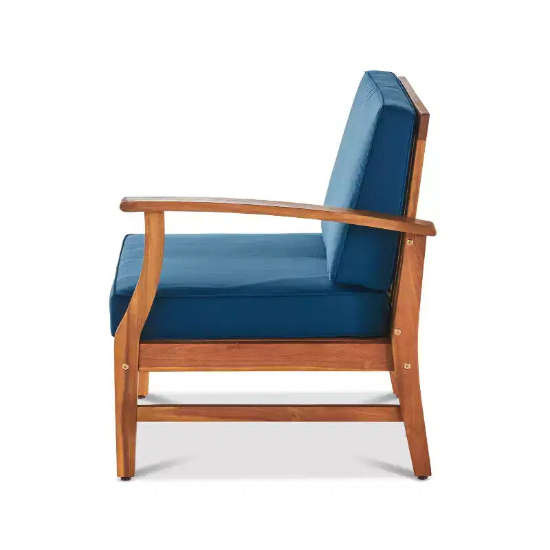 Christopher Knight Home Perla Outdoor Sektional-Sofa-Set aus Akazienholz für 5 Personen mit wasserabweisenden Kissen