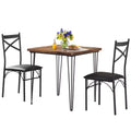 VECELO Dining Table Set, 3/5 Pieces Dining Room Table Set with 2/4 upholstered Chairs for Small Space, Apartment
