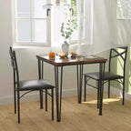 VECELO Esszimmergarnitur, 3/5-teiliges Esszimmertisch-Set mit 2/4 gepolsterten Stühlen für kleine Räume, Apartment