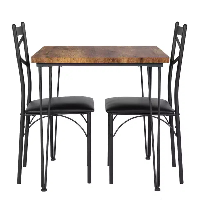 VECELO Esszimmergarnitur, 3/5-teiliges Esszimmertisch-Set mit 2/4 gepolsterten Stühlen für kleine Räume, Apartment