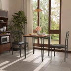 VECELO Esszimmergarnitur, 3/5-teiliges Esszimmertisch-Set mit 2/4 gepolsterten Stühlen für kleine Räume, Apartment