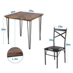 VECELO Esszimmergarnitur, 3/5-teiliges Esszimmertisch-Set mit 2/4 gepolsterten Stühlen für kleine Räume, Apartment
