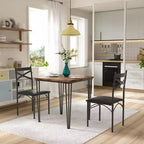 VECELO Esszimmergarnitur, 3/5-teiliges Esszimmertisch-Set mit 2/4 gepolsterten Stühlen für kleine Räume, Apartment
