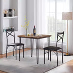 VECELO Esszimmergarnitur, 3/5-teiliges Esszimmertisch-Set mit 2/4 gepolsterten Stühlen für kleine Räume, Apartment
