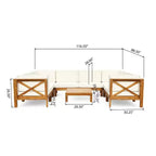 Christopher Knight Home Brava Outdoor 8-Sitzer Ecksofa-Set aus Akazienholz mit Kissen