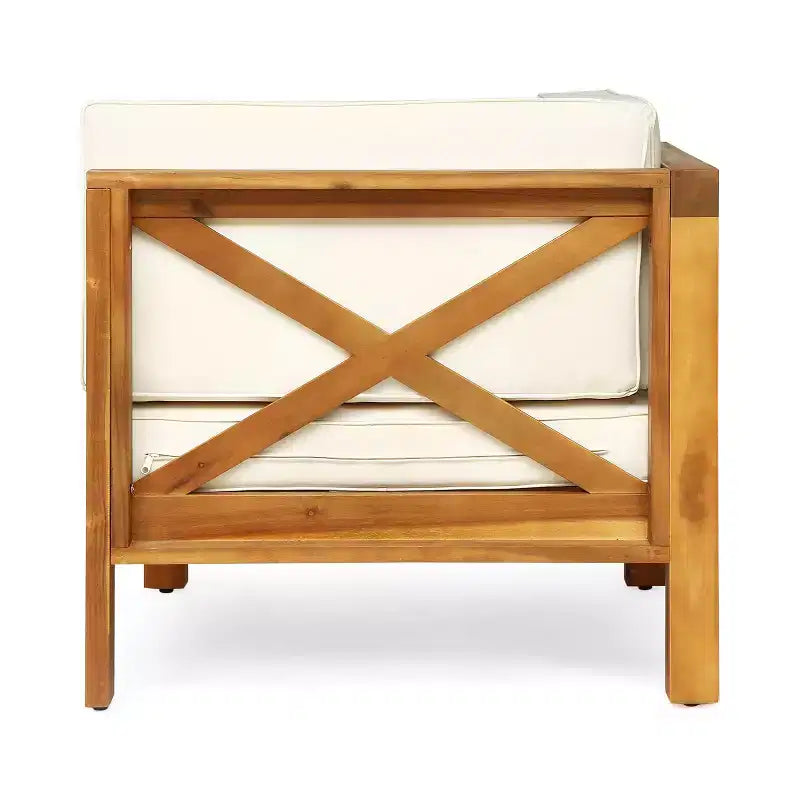 Christopher Knight Home Brava Outdoor 8-Sitzer Ecksofa-Set aus Akazienholz mit Kissen