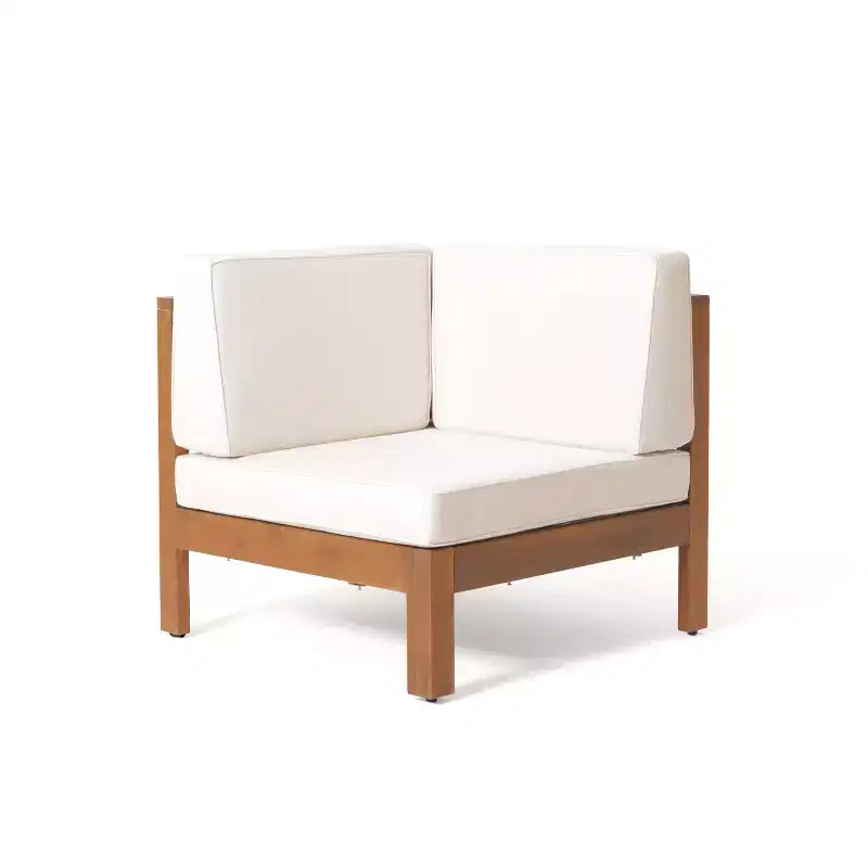 Christopher Knight Home Brava Outdoor 8-Sitzer Ecksofa-Set aus Akazienholz mit Kissen
