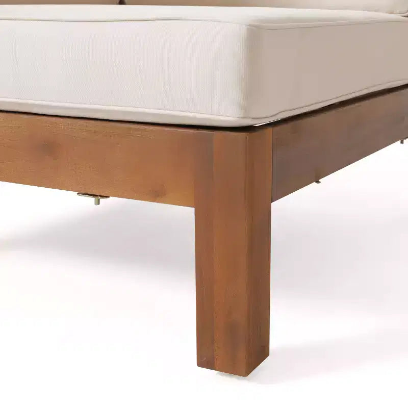 Christopher Knight Home Brava Outdoor 8-Sitzer Ecksofa-Set aus Akazienholz mit Kissen