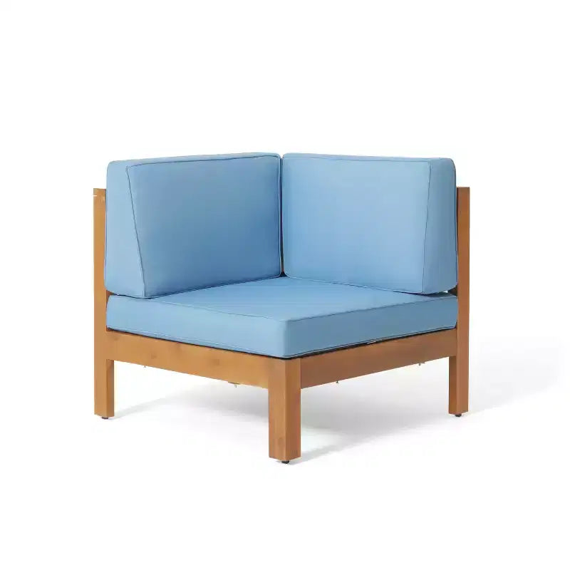 Christopher Knight Home Brava Outdoor 8-Sitzer Ecksofa-Set aus Akazienholz mit Kissen