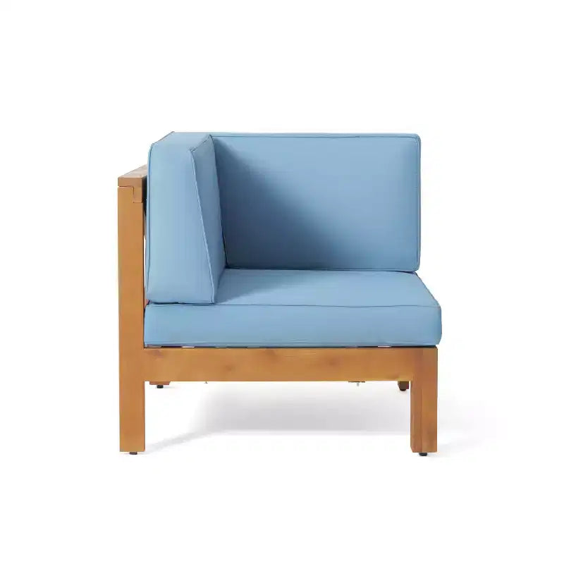 Christopher Knight Home Brava Outdoor 8-Sitzer Ecksofa-Set aus Akazienholz mit Kissen