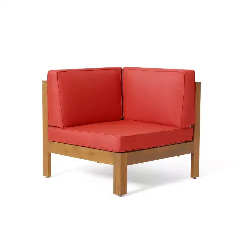 Christopher Knight Home Brava Outdoor 8-Sitzer Ecksofa-Set aus Akazienholz mit Kissen