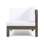 Christopher Knight Home Brava Outdoor 8-Sitzer Ecksofa-Set aus Akazienholz mit Kissen