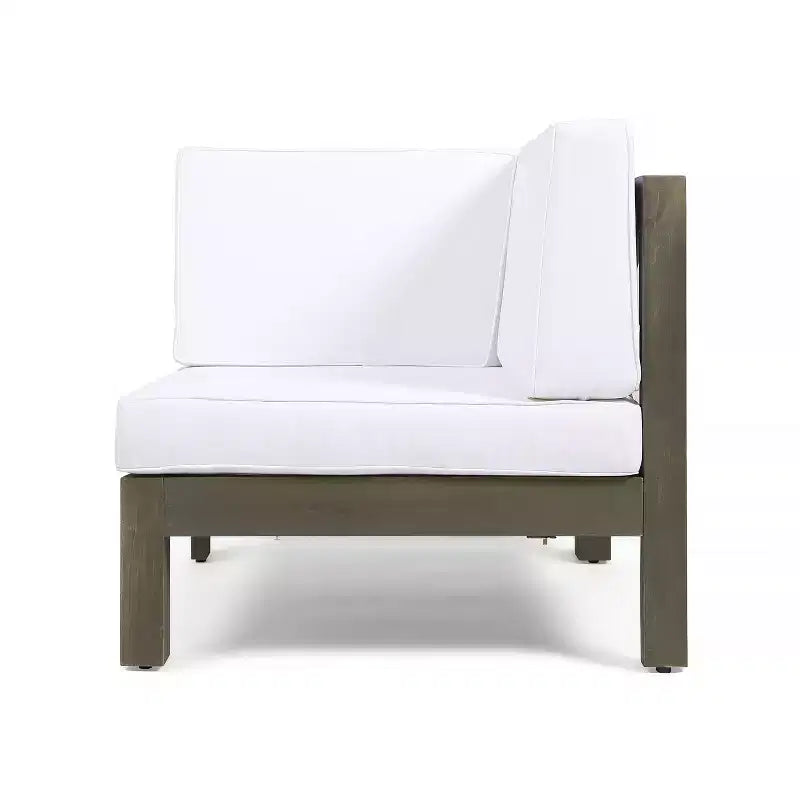Christopher Knight Home Brava Outdoor 8-Sitzer Ecksofa-Set aus Akazienholz mit Kissen
