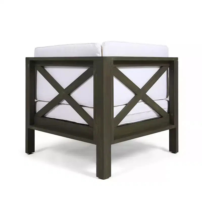 Christopher Knight Home Brava Outdoor 8-Sitzer Ecksofa-Set aus Akazienholz mit Kissen