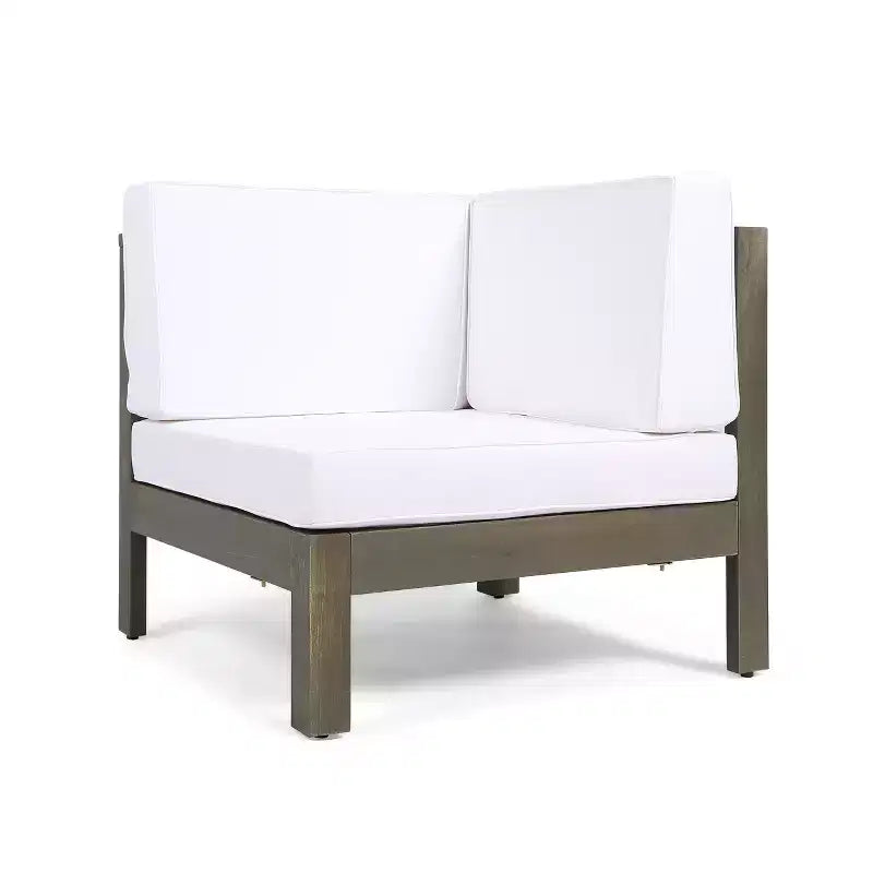 Christopher Knight Home Brava Outdoor 8-Sitzer Ecksofa-Set aus Akazienholz mit Kissen