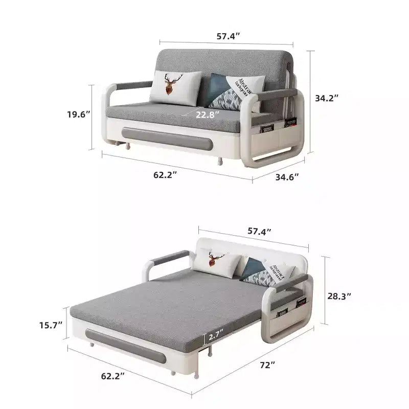 Luck Live Modern 62.2in. Schlafsofa Multifunktionales Aufbewahrungs-Schlafsofa