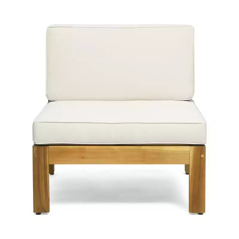 GDFStudio Allaire Akazienholz 3-Sitzer-Ecksofa-Set mit Ottomane