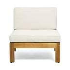 GDFStudio Allaire Akazienholz 3-Sitzer-Ecksofa-Set mit Ottomane