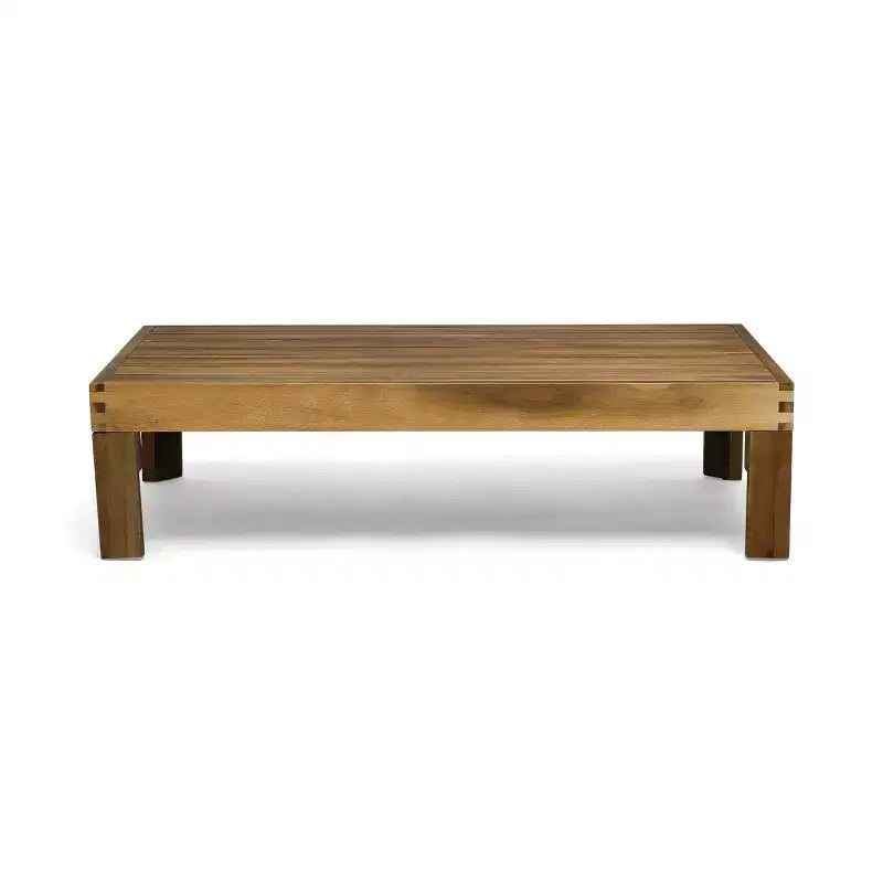 GDFStudio Allaire Akazienholz 3-Sitzer-Ecksofa-Set mit Ottomane