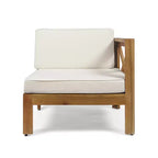 GDFStudio Allaire Akazienholz 3-Sitzer-Ecksofa-Set mit Ottomane