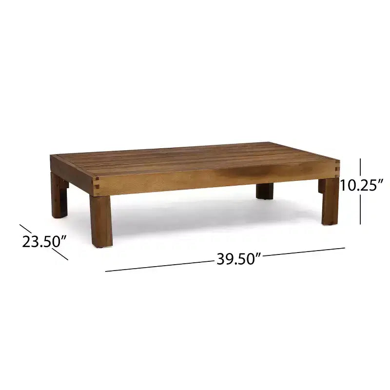 GDFStudio Allaire Akazienholz 3-Sitzer-Ecksofa-Set mit Ottomane