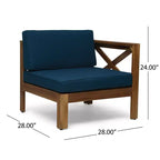 GDFStudio Allaire Akazienholz 3-Sitzer-Ecksofa-Set mit Ottomane