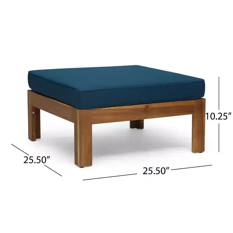 GDFStudio Allaire Akazienholz 3-Sitzer-Ecksofa-Set mit Ottomane