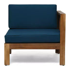 GDFStudio Allaire Akazienholz 3-Sitzer-Ecksofa-Set mit Ottomane