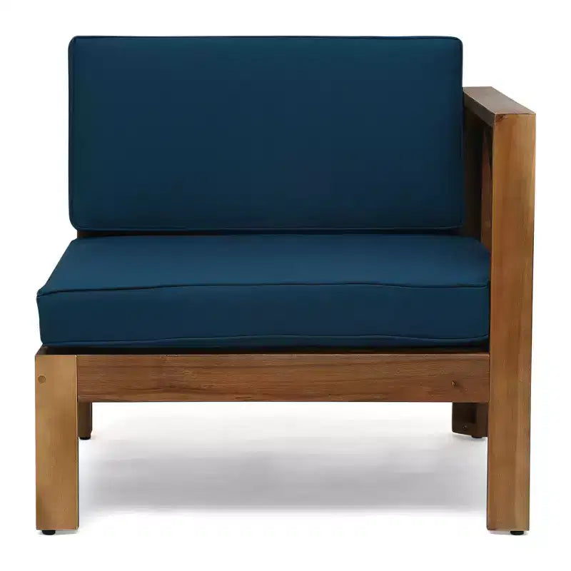 GDFStudio Allaire Akazienholz 3-Sitzer-Ecksofa-Set mit Ottomane