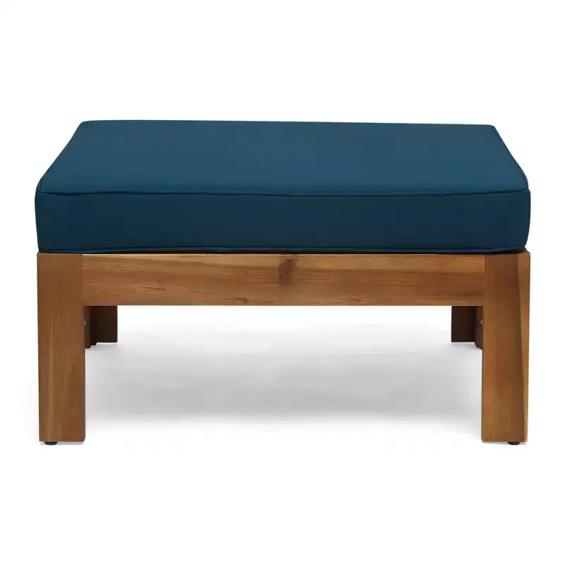 GDFStudio Allaire Akazienholz 3-Sitzer-Ecksofa-Set mit Ottomane