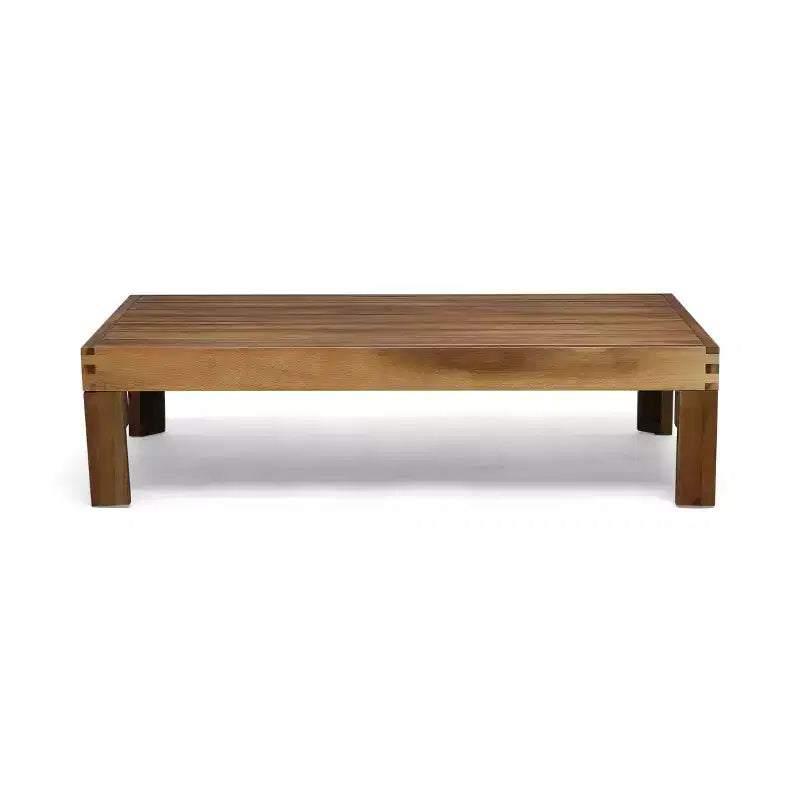 GDFStudio Allaire Akazienholz 3-Sitzer-Ecksofa-Set mit Ottomane