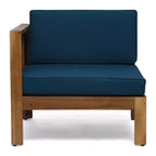 GDFStudio Allaire Akazienholz 3-Sitzer-Ecksofa-Set mit Ottomane