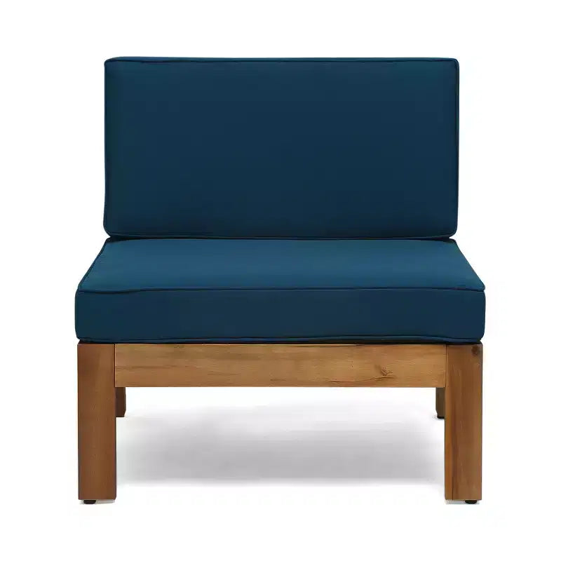 GDFStudio Allaire Akazienholz 3-Sitzer-Ecksofa-Set mit Ottomane